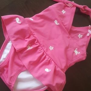 Janie and jack pink whale starfish bathingsuit 🎀